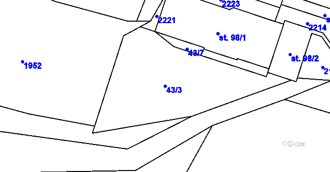 Parcela st. 43/3 v KÚ Žižkovo Pole, Katastrální mapa