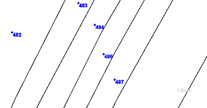 Parcela st. 486 v KÚ Žižkovo Pole, Katastrální mapa