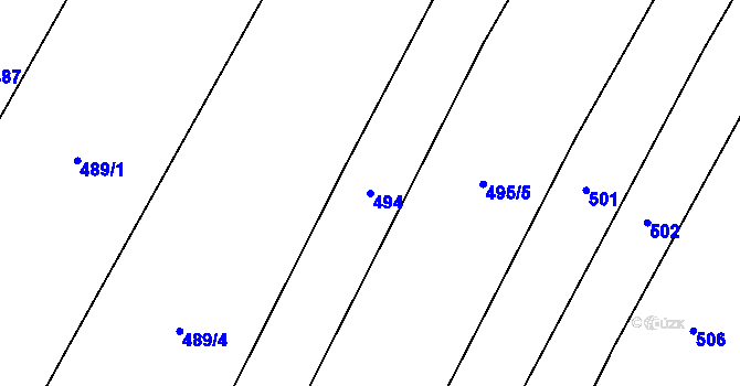 Parcela st. 494 v KÚ Žižkovo Pole, Katastrální mapa