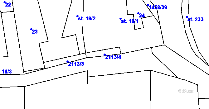 Parcela st. 2113/4 v KÚ Žižkovo Pole, Katastrální mapa