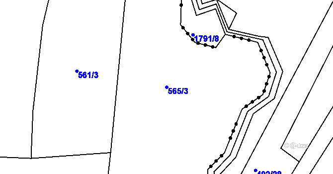 Parcela st. 565/3 v KÚ Žižkovo Pole, Katastrální mapa