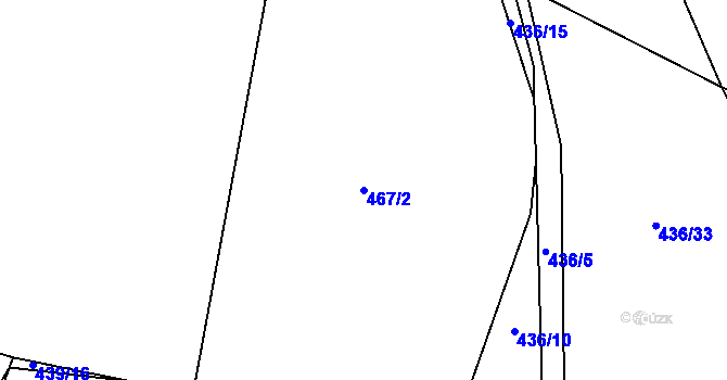 Parcela st. 467/2 v KÚ Žižkovo Pole, Katastrální mapa