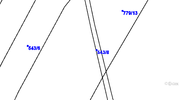 Parcela st. 543/8 v KÚ Žižkovo Pole, Katastrální mapa