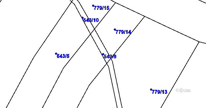 Parcela st. 543/9 v KÚ Žižkovo Pole, Katastrální mapa