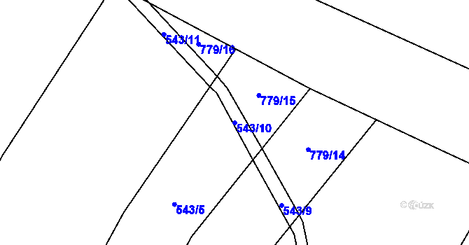 Parcela st. 543/10 v KÚ Žižkovo Pole, Katastrální mapa