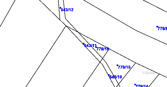 Parcela st. 543/11 v KÚ Žižkovo Pole, Katastrální mapa