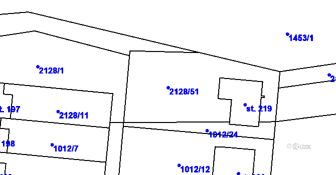 Parcela st. 2128/51 v KÚ Žižkovo Pole, Katastrální mapa
