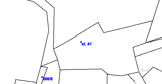 Parcela st. 47 v KÚ Žlebské Chvalovice, Katastrální mapa