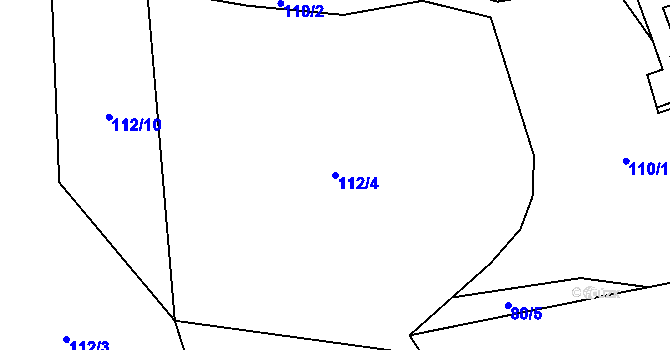 Parcela st. 112/4 v KÚ Žlebské Chvalovice, Katastrální mapa