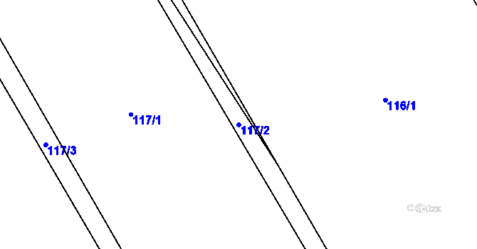 Parcela st. 117/2 v KÚ Žlebské Chvalovice, Katastrální mapa