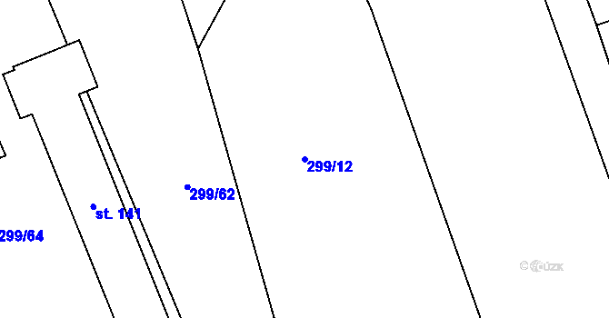Parcela st. 299/12 v KÚ Žlebské Chvalovice, Katastrální mapa