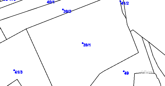 Parcela st. 39/1 v KÚ Žlebské Chvalovice, Katastrální mapa
