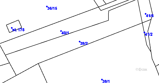 Parcela st. 39/2 v KÚ Žlebské Chvalovice, Katastrální mapa