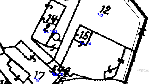 Parcela st. 15 v KÚ Zehuby, Katastrální mapa