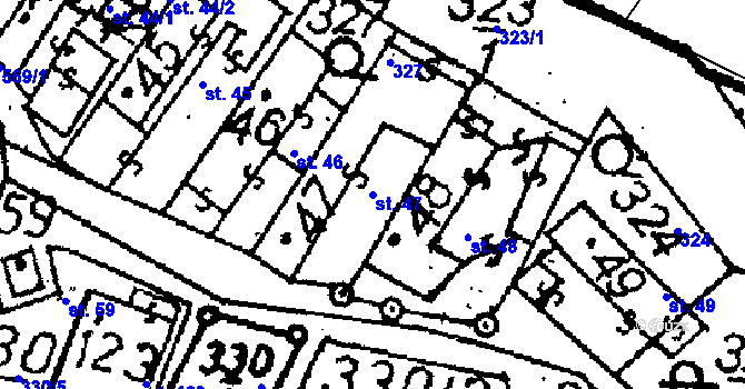 Parcela st. 47 v KÚ Zehuby, Katastrální mapa