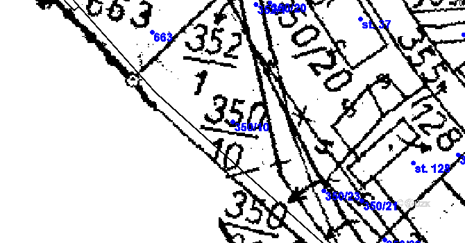 Parcela st. 350/10 v KÚ Zehuby, Katastrální mapa