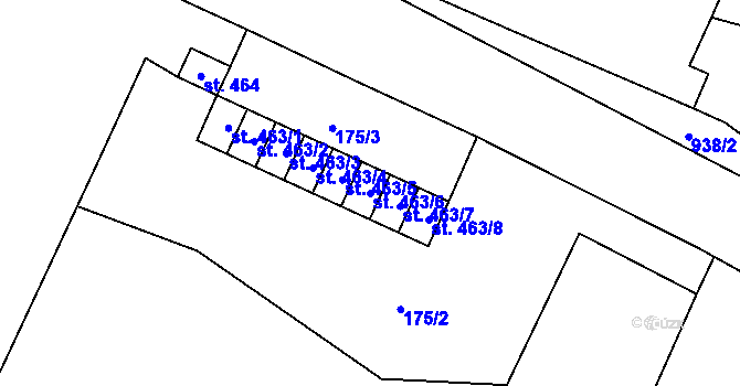 Parcela st. 463/6 v KÚ Žleby, Katastrální mapa
