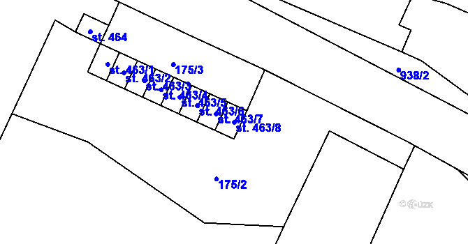 Parcela st. 463/8 v KÚ Žleby, Katastrální mapa