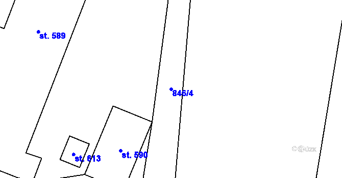 Parcela st. 846/4 v KÚ Žleby, Katastrální mapa