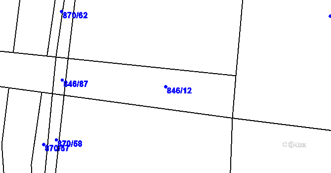 Parcela st. 846/12 v KÚ Žleby, Katastrální mapa