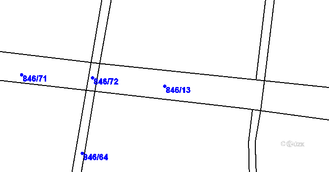 Parcela st. 846/13 v KÚ Žleby, Katastrální mapa