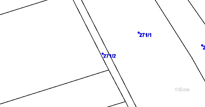 Parcela st. 271/2 v KÚ Žleby, Katastrální mapa