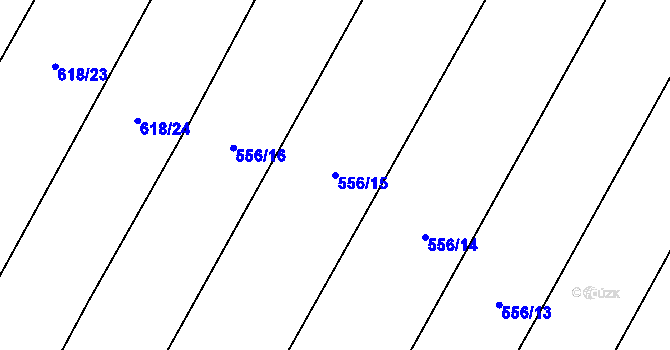 Parcela st. 556/15 v KÚ Žleby, Katastrální mapa