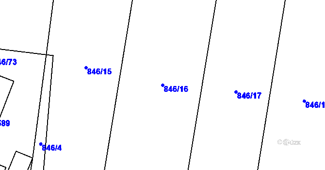 Parcela st. 846/16 v KÚ Žleby, Katastrální mapa