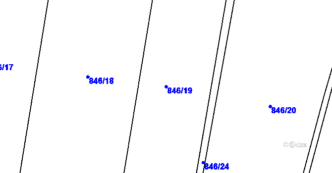 Parcela st. 846/19 v KÚ Žleby, Katastrální mapa