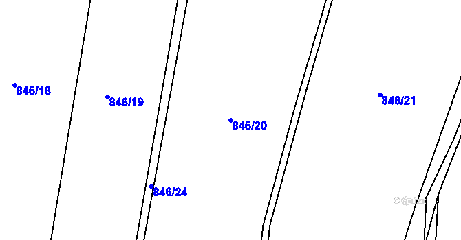 Parcela st. 846/20 v KÚ Žleby, Katastrální mapa