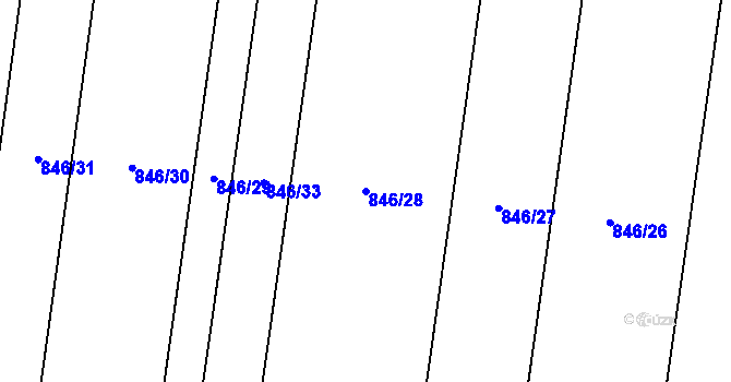 Parcela st. 846/28 v KÚ Žleby, Katastrální mapa