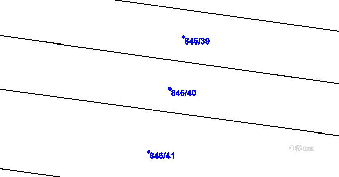 Parcela st. 846/40 v KÚ Žleby, Katastrální mapa