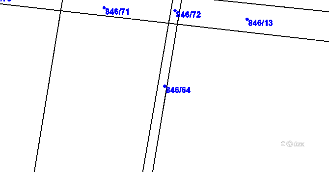 Parcela st. 846/64 v KÚ Žleby, Katastrální mapa