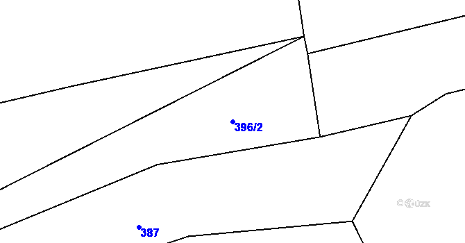 Parcela st. 396/2 v KÚ Žleby, Katastrální mapa