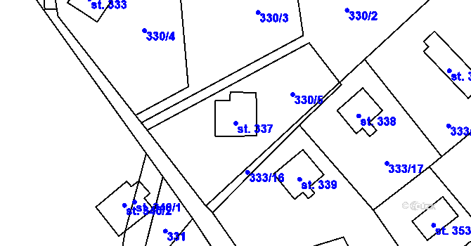 Parcela st. 337 v KÚ Žloukovice, Katastrální mapa