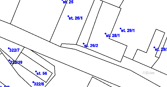 Parcela st. 26/2 v KÚ Kozojedy u Žlunic, Katastrální mapa