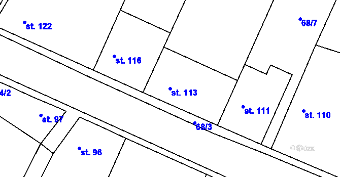 Parcela st. 113 v KÚ Kozojedy u Žlunic, Katastrální mapa
