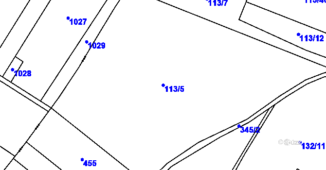 Parcela st. 113/5 v KÚ Kozojedy u Žlunic, Katastrální mapa