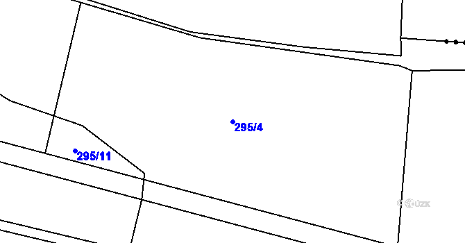 Parcela st. 295/4 v KÚ Kozojedy u Žlunic, Katastrální mapa