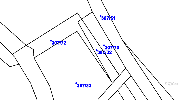 Parcela st. 307/32 v KÚ Kozojedy u Žlunic, Katastrální mapa