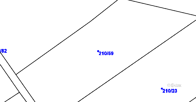 Parcela st. 210/59 v KÚ Kozojedy u Žlunic, Katastrální mapa