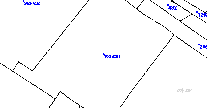 Parcela st. 285/30 v KÚ Kozojedy u Žlunic, Katastrální mapa