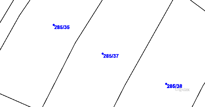 Parcela st. 285/37 v KÚ Kozojedy u Žlunic, Katastrální mapa