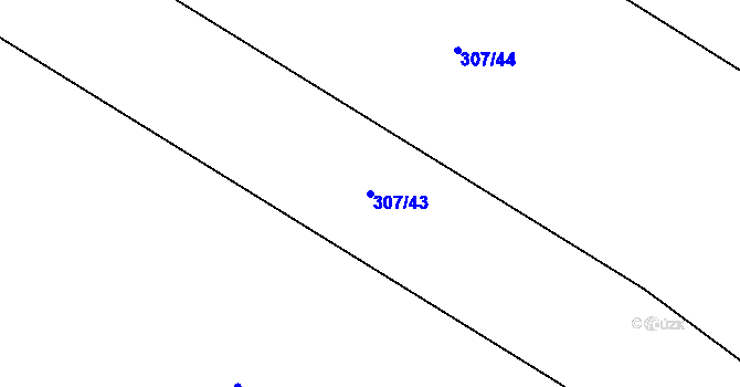 Parcela st. 307/43 v KÚ Kozojedy u Žlunic, Katastrální mapa