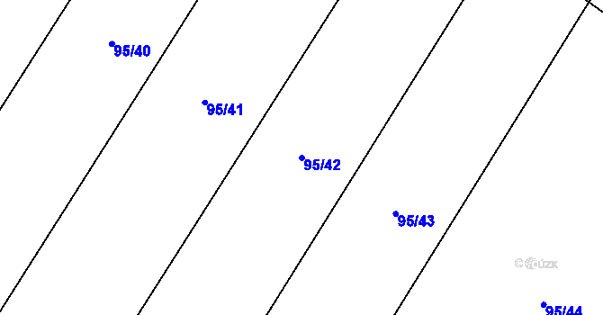 Parcela st. 95/42 v KÚ Kozojedy u Žlunic, Katastrální mapa