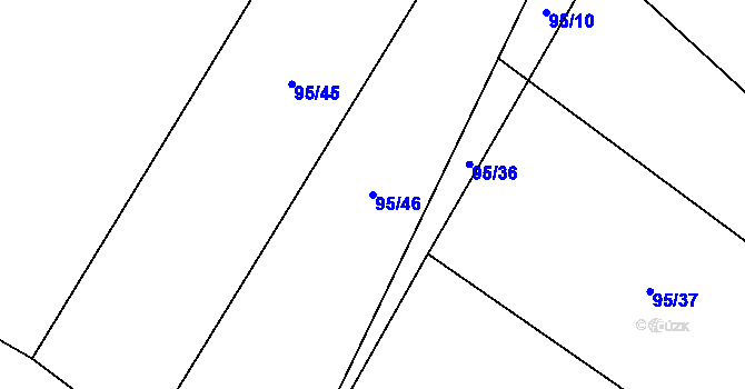 Parcela st. 95/46 v KÚ Kozojedy u Žlunic, Katastrální mapa