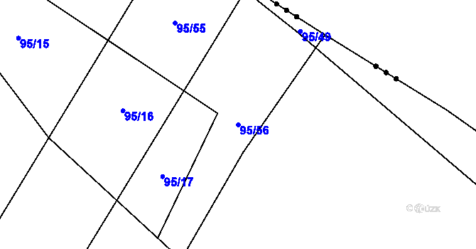 Parcela st. 95/56 v KÚ Kozojedy u Žlunic, Katastrální mapa