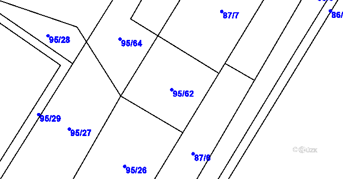Parcela st. 95/62 v KÚ Kozojedy u Žlunic, Katastrální mapa