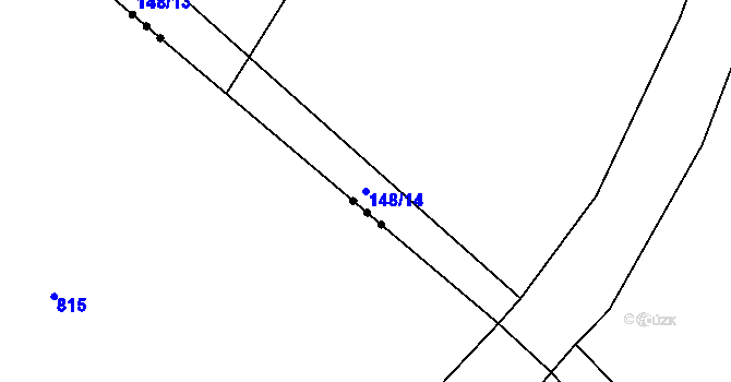 Parcela st. 148/14 v KÚ Kozojedy u Žlunic, Katastrální mapa