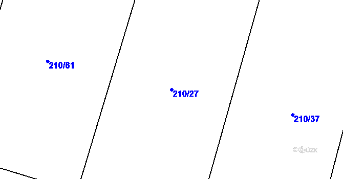 Parcela st. 210/27 v KÚ Kozojedy u Žlunic, Katastrální mapa